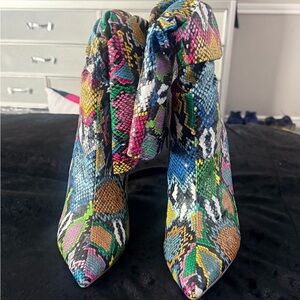 Colorful Snakeskin Women's Heels